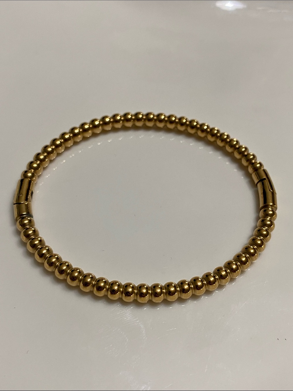 Stainless Steel Gold Beaded Bangle